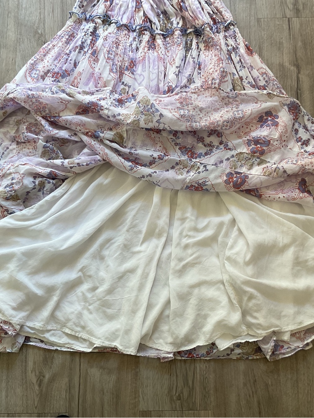 Free People Forever Favorite Lavender Paisley Smocked Maxi Dress Size Medium - Picture 8 of 16